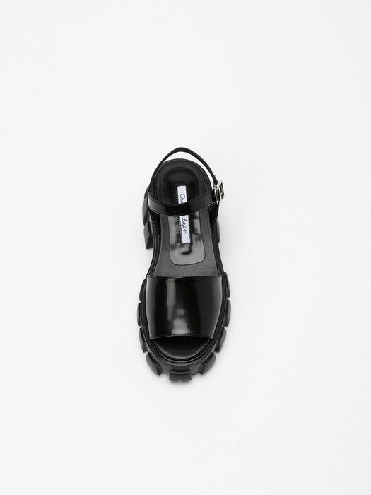 Hanover Lug-Sole Sandals in Black Box