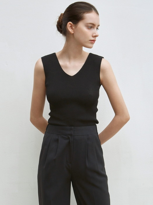 GOLGI SLEEVELESS KNIT_BLACK