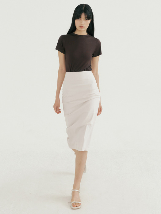 FSK LINEN BACK SLIT SKIRT (6COLORS)