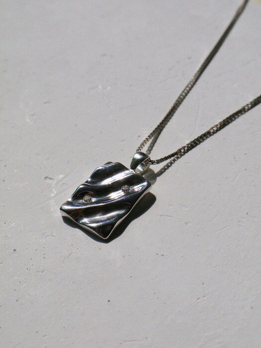 Ripple Necklace - square type (925 silver)