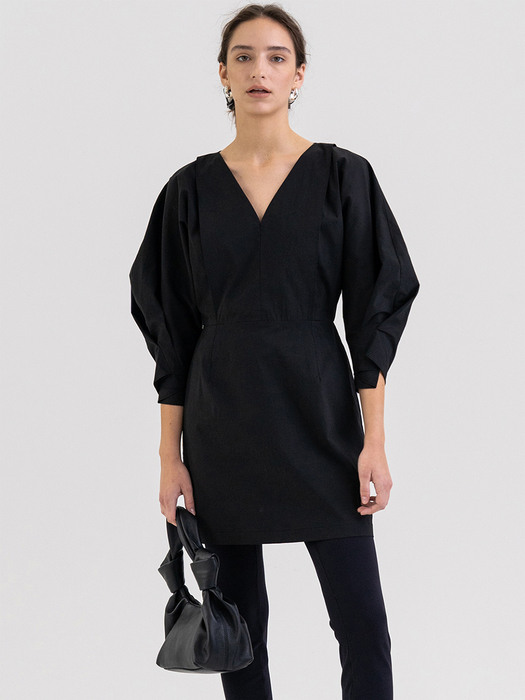 FW21 Cocoon Sleeve Mini Dress Black