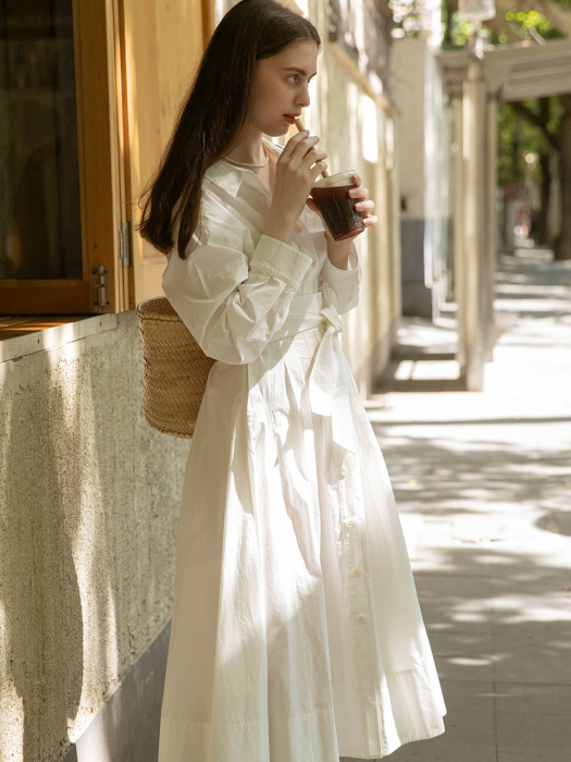 GAIA shirt dress_white