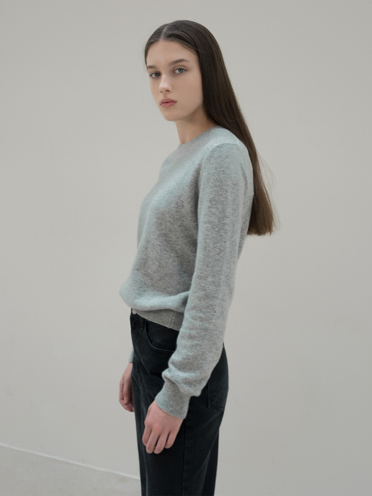 Cashmere Round Knit (Melange Gray)