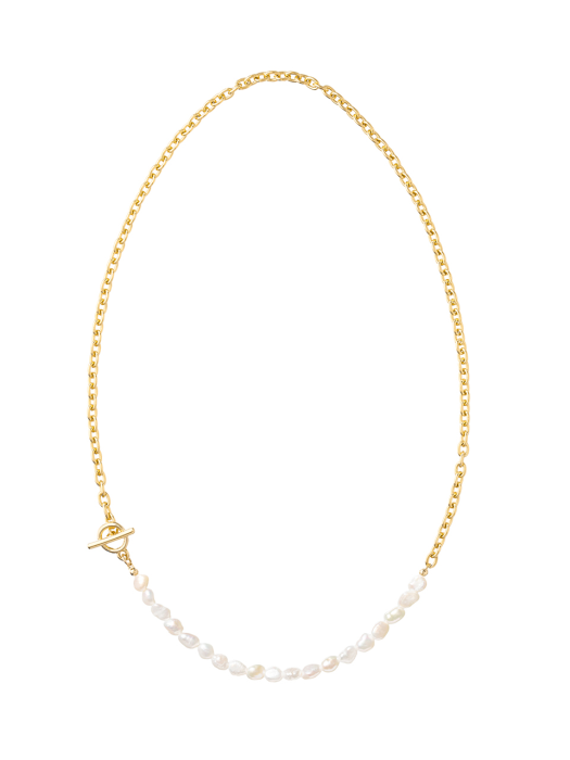 NATURAL PEARL AND CHAIN NECKLACE AN421002