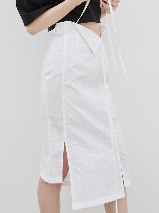 21SS_Patch-work Skirt (White)