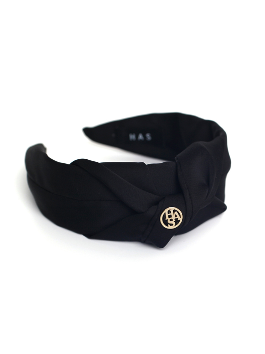 BFH001 Black Round logo Hairband