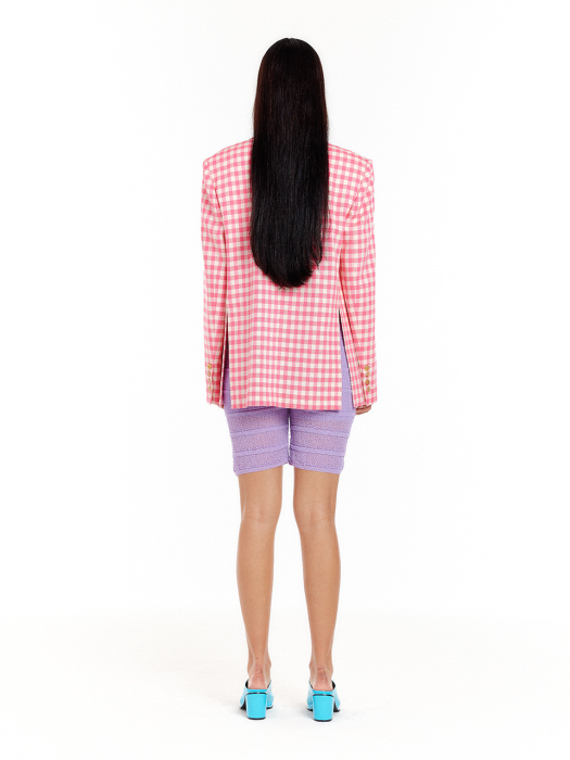 URBANDALE Single-Breasted Blazer - Pink Check