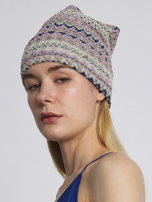 SQUARE NET BEANIE / C ORIENTAL / MIX LAVENDER