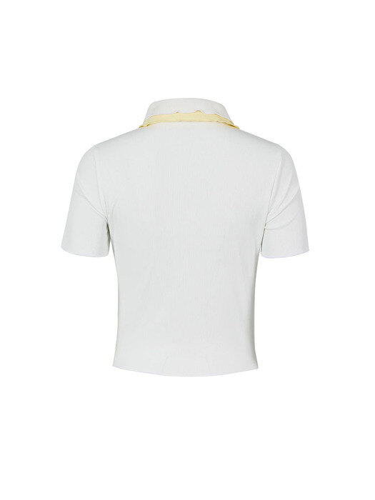 골지 여성 티셔츠 WHITE