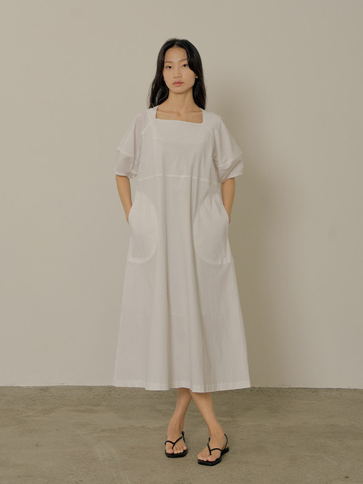 BALLOON DRESS(LONG)_WHITE