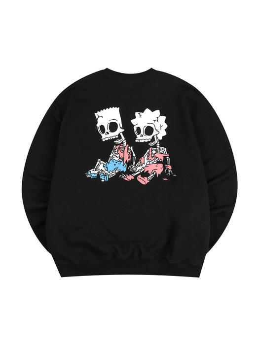 Skeleton brother and sister crewneck LS 블랙