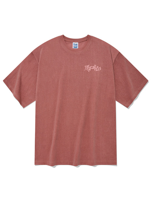 핑거보드 피그먼트 반팔 티셔츠 레드
