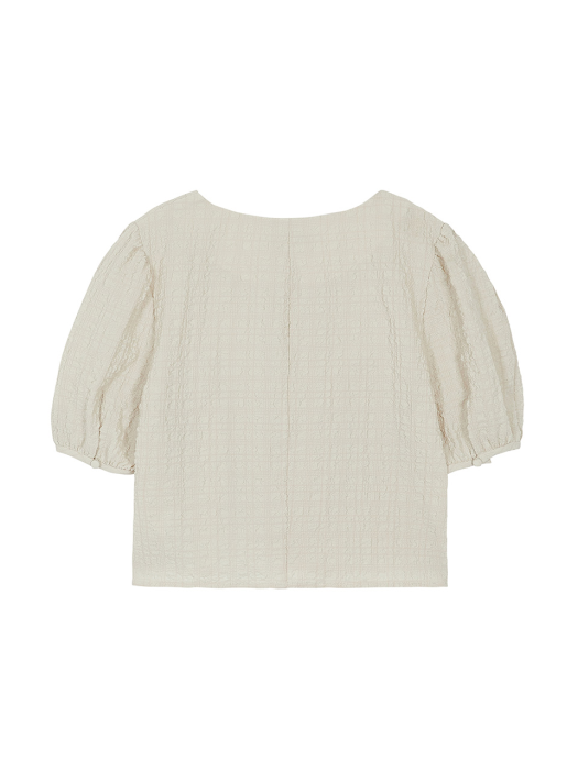 Puffed Sleeve Blouse in Ivory VW2MB158-03