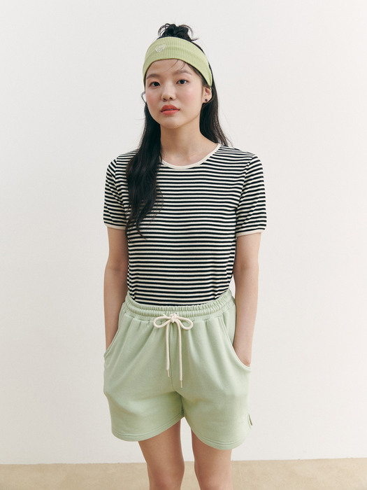 Wappen Stripe Ribbed Knit Top_black