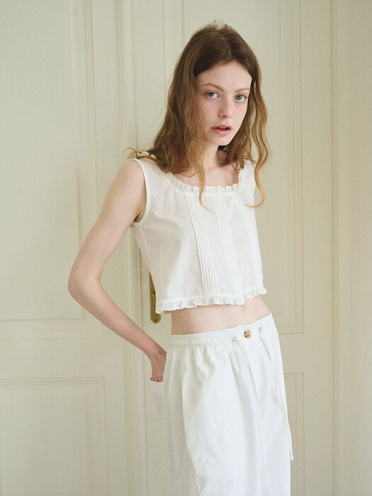 PINTUCK SLEEVELESS - ivory