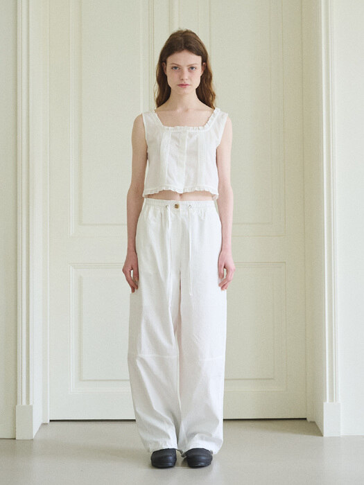 PINTUCK SLEEVELESS - ivory