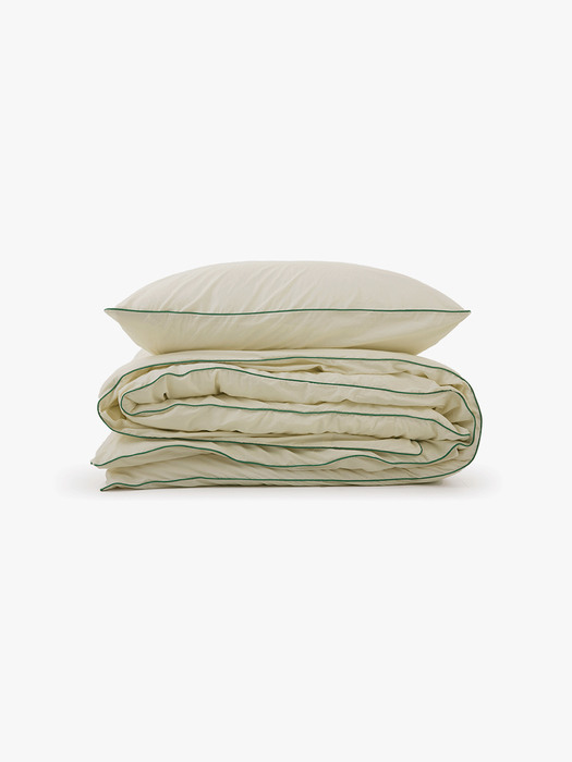 Cicci pillowcase - ivory/green