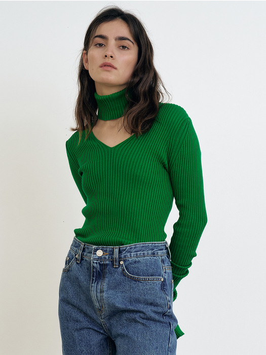 Cotton Slim Knit, Green