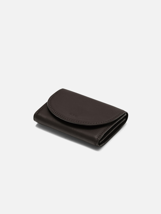 Round card wallet Umber