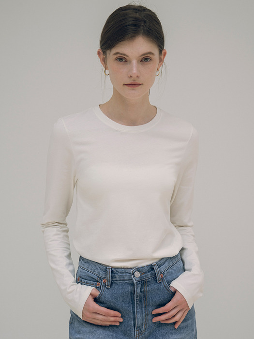 SITP5071 cotton long sleeve T-shirt_Off white