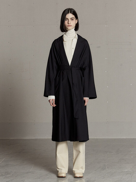 [SIGNATURE] RIVE Oversized Wool Trench Coat_Royal Navy