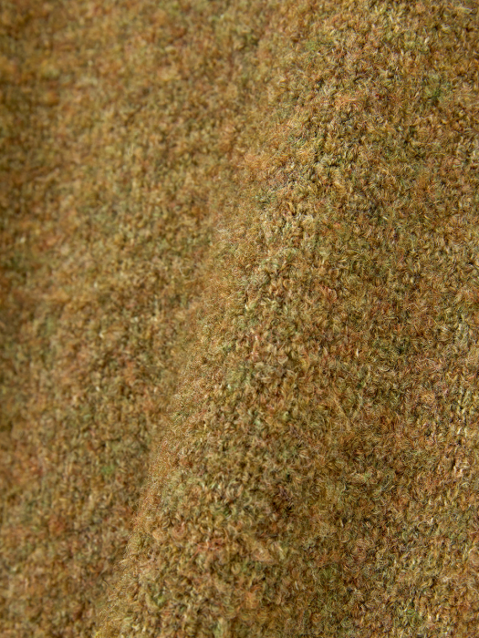 부클 브이넥 오버핏 스웨터 (오렌지그린)