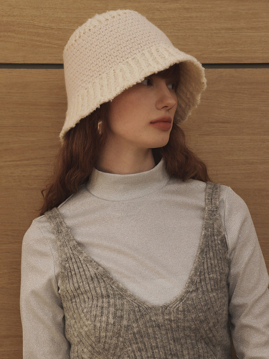 Loel knit crochet bucket hat_3color