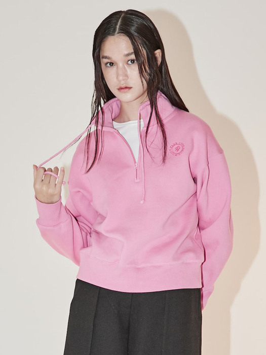 Half ZipUp Fleece Sweat Shirt  Pink (KE2X40M01X)