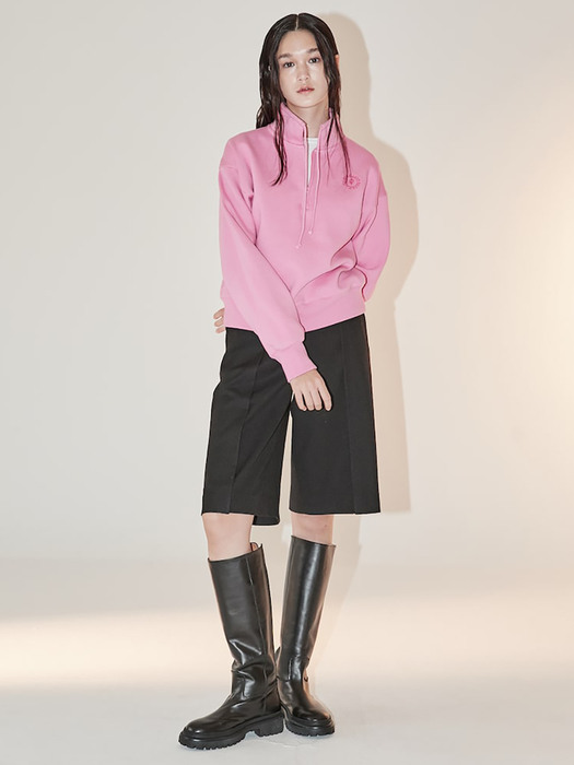 Half ZipUp Fleece Sweat Shirt  Pink (KE2X40M01X)
