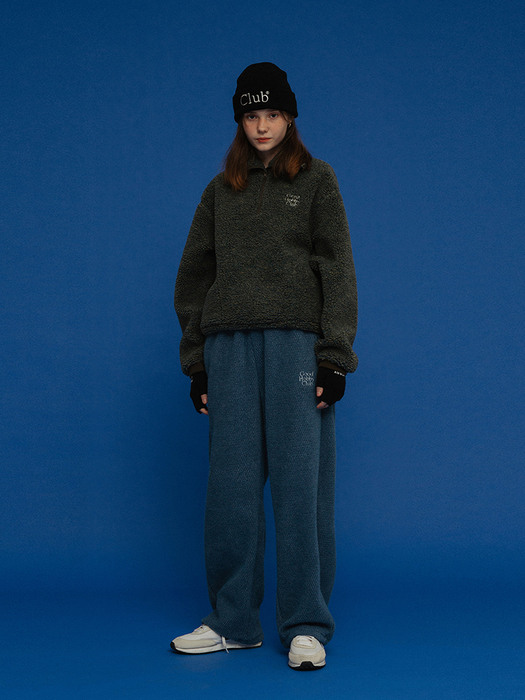 FLUFFY BANDING PANTS_BLUE