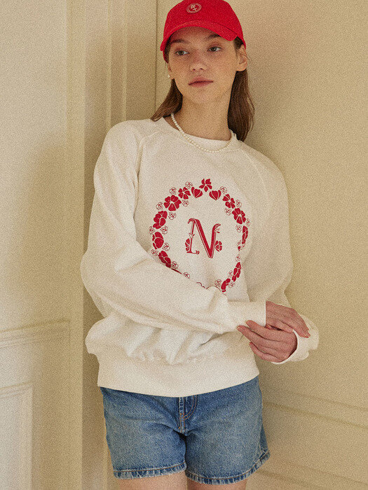 Floral Circle Sweatshirt - Off White