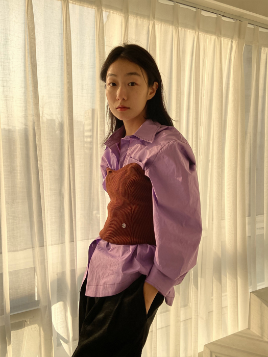 Stitch Pocket Basic Shirt_Purple
