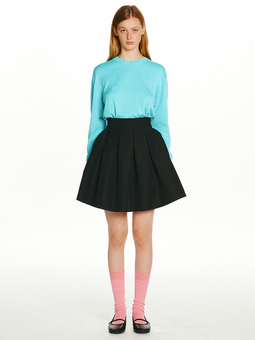 FRIULI Stitch point tucked skirt (Cream/Beige/Black)