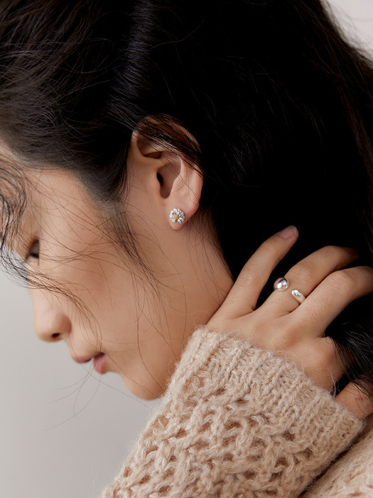 [silver925]Dandelion post earring
