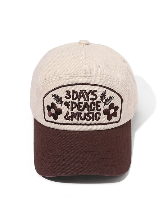 Peace and Music Pannel Cap Brown