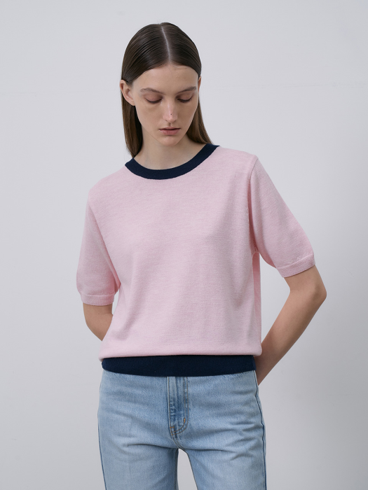 Summer wool 100 Half sleeve-Pink