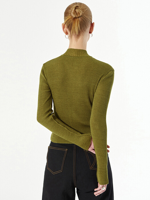 TWO WAY RIBBED KNIT (oilve)