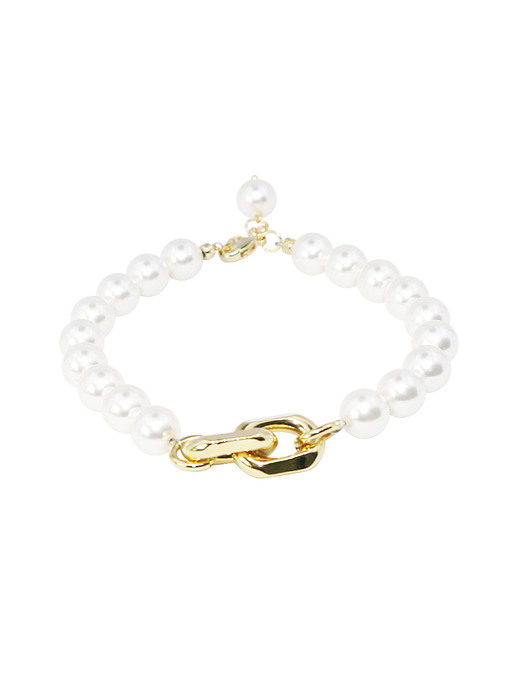 Chain Mix Pearl Bracelet[White]
