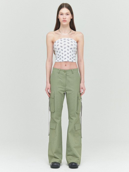 STRAP CARGO PANTS, KHAKI