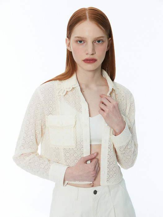 Lace blouse 001 Ivory