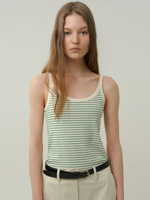 stripe sleeveless t-shirt (3colors)