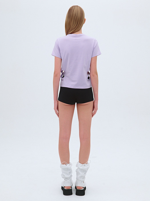 Mardi x QDRY Side Flower T-shirt  Lavender