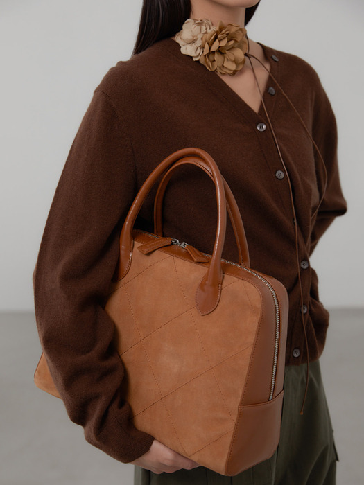 SUEDE TOTE MARION BAG_TAN