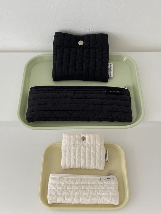 Clam pocket pouch _ Soft black (2Size)