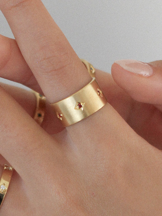 Square setting ring (bold) gold ver.