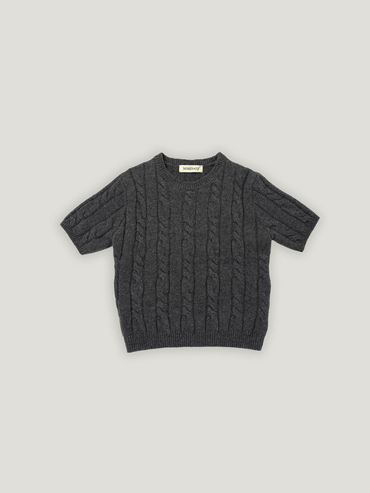 Cable Knit Half Sleeve (Grey)