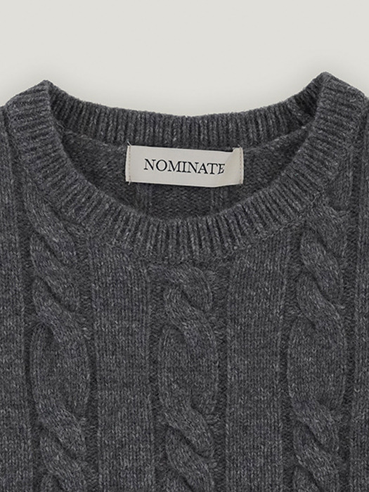 Cable Knit Half Sleeve (Grey)