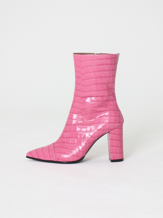 Barneys Croco Ankle Boots  pink