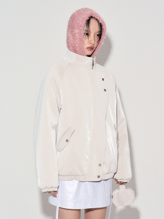 DONA CURVED PLACKET PUFFER JACKET_IVORY