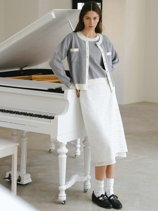 Jacquard Layer Skirt_Off White